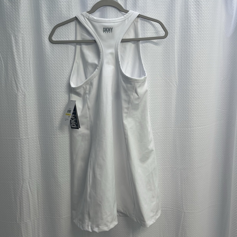 DKNY Sport Women's White Compression Racerback Tennis Walking Dress Medium - Picture 7 of 8